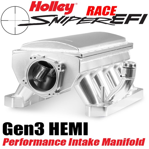 Holley Mopar TB Race Silver Sniper Intake Manifold Gen III Hemi Holley Mopar TB Race Silver Sniper Intake Manifold Gen III Hemi